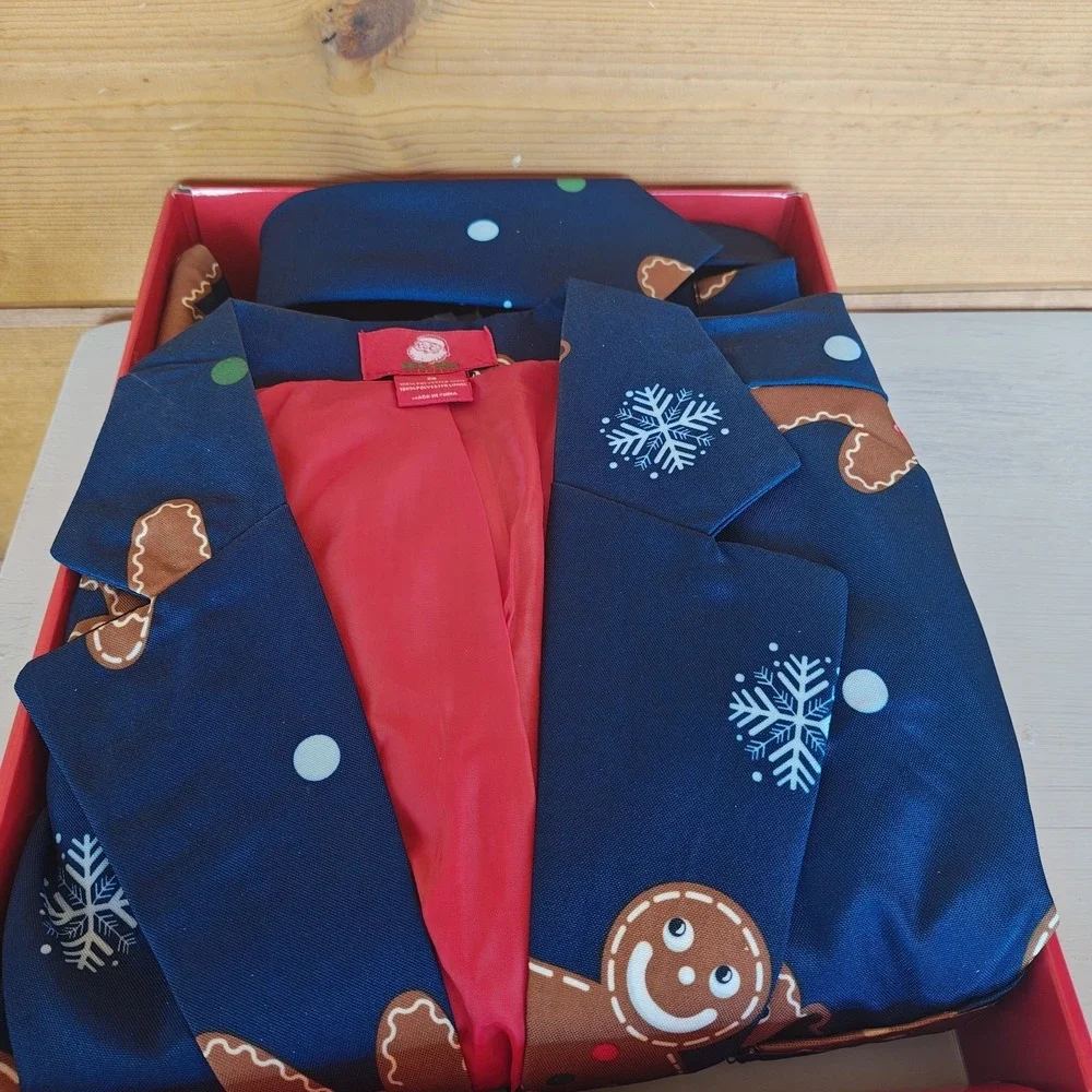 Holiday Party 3 Piece Suit Gingerbread Man With‎ LED Flashing Lights NIB Small